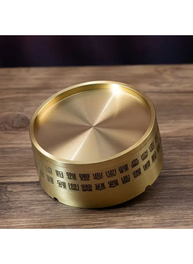 مطفأة سجائر كبيرة من النحاس الأصفر مع غطاء 4.53 بوصة مقاومة للرياح بتصميم تقليدي صيني لتزيين المنزل والمكتب - Image 4